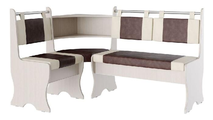 Кухонный уголок Дельта (1,52) (7) (дуб молочный, кожзам шоколад-бежевый (Бон-мебель) ) Кухонный уголок Дельта (1,52) (7) (дуб молочный, кожзам шоколад-бежевый (Бон-мебель) )