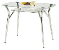 Фото  стол обеденный а604 с полкой стекло  производитель Мебель из стекла
