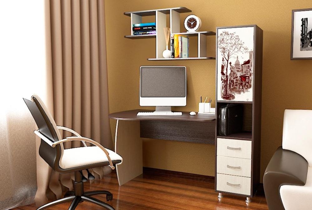 Фото Стол компьютерный Гимназист(М) (с полкой) от производителя ТриЯ в Бахчисарае по цене 15&nbsp;510 ₽