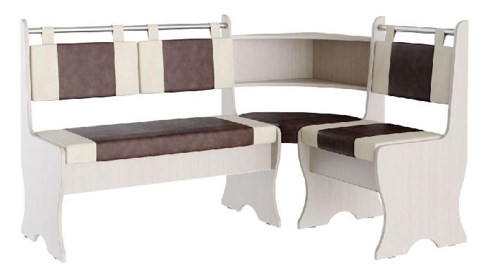 Кухонный уголок Дельта (1,52) (Г) (дуб молочный, кожзам шоколад-бежевый (Бон-мебель) ) Кухонный уголок Дельта (1,52) (Г) (дуб молочный, кожзам шоколад-бежевый (Бон-мебель) )