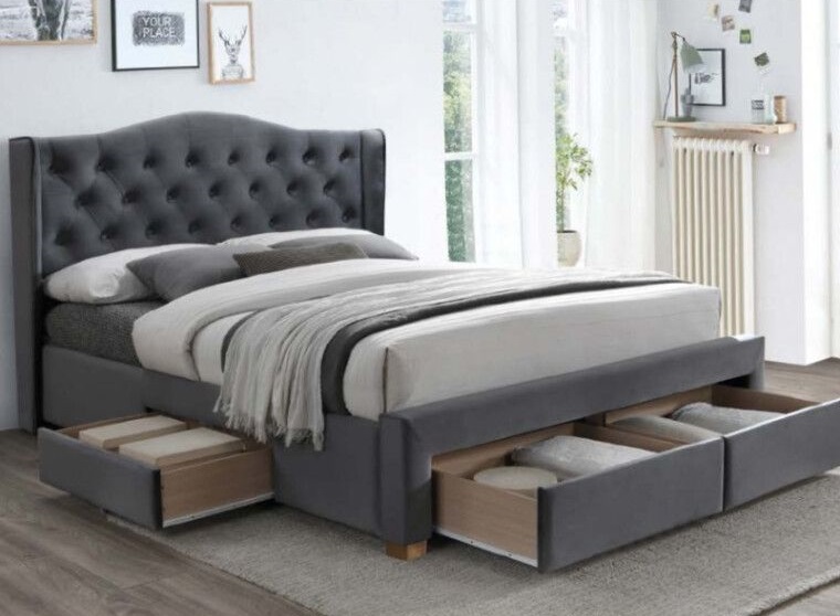 Фото Кровать двуспальная Signal Aspen velvet bluvel II (СМ 160х200) c ортопедическим основанием от производителя Signal в Бахчисарае по цене 99 730 ₽