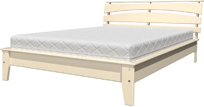 Кровать двуспальная Камелия-4 (СМ 140х200) без основания с универсальными царгами ( 140х200 , дерево , слоновая кость , без подъемного мех. , без ящиков , без матраса (Браво-мебель) )