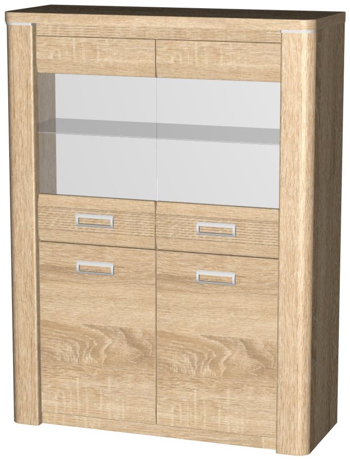 Фото Пенал со стеклом низкий Магнолия ГМ-05 от производителя СБК в Бахчисарае по цене 23 020 ₽