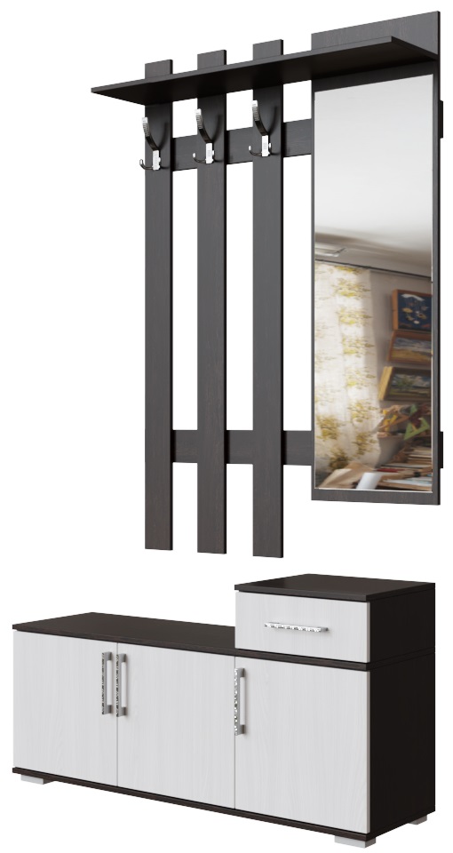 Фото Вешалка с зеркалом №3 (1,0) в Бахчисарае по цене 13 860 ₽ от производителя SV-мебель, код товара 2000001606513, 2000001606520 шт Фото Вешалка с зеркалом №3 (1,0) от производителя Хорошая мебель в Бахчисарае по цене 13 860 ₽