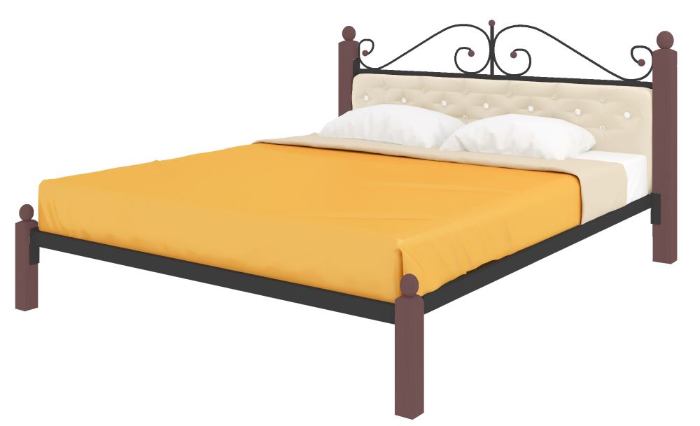 Фото Кровать двуспальная Диана Lux мягкая (СМ 160х200) трубка металл от производителя Милсон в Бахчисарае по цене 23 340 ₽
