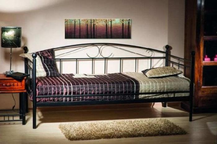 Кровать односпальная Signal Ankara (СМ 90х200) c ортопедическим основанием ( 90х200 , металл , черный , без подъемного мех. , без ящиков , без матраса (Signal) )