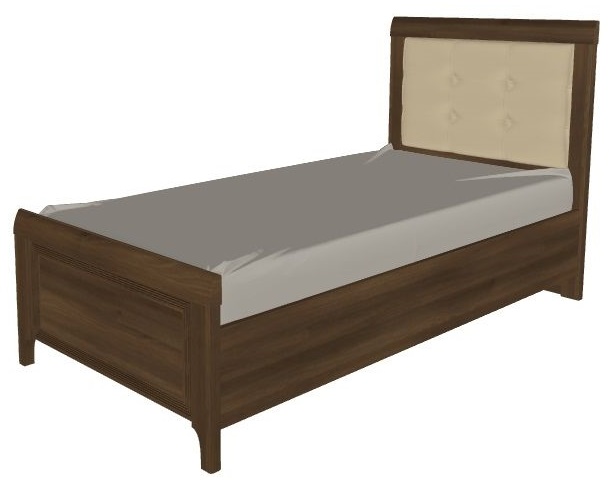 Кровать односпальная Карина КР-1035 (СМ 90х190) с ламельным основанем ( 90х190 , ЛДСП/МДФ , акация молдау , без подъемного мех. , без ящиков , без матраса (Лером) )