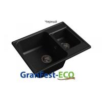 Мойка Granfest eco-09 (ГР 620х480хh200) (шир.ящ.min 600) без сифона (Цвет мойки черный) в Бахчисарае от производителя 