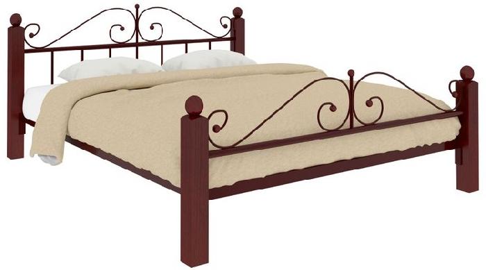 Кровать односпальная Диана Lux Plus (СМ 120х200) трубка металл ( 120х200 , металл/дерево , медная шагрень , без подъемного мех. , без ящиков , без матраса (Милсон) )