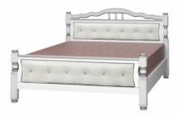 Фото nedorogie-krovati кровать двуспальная карина-11 (см 160х200) с элементами светлой экокожи, без основания с универсальн производитель Браво-мебель