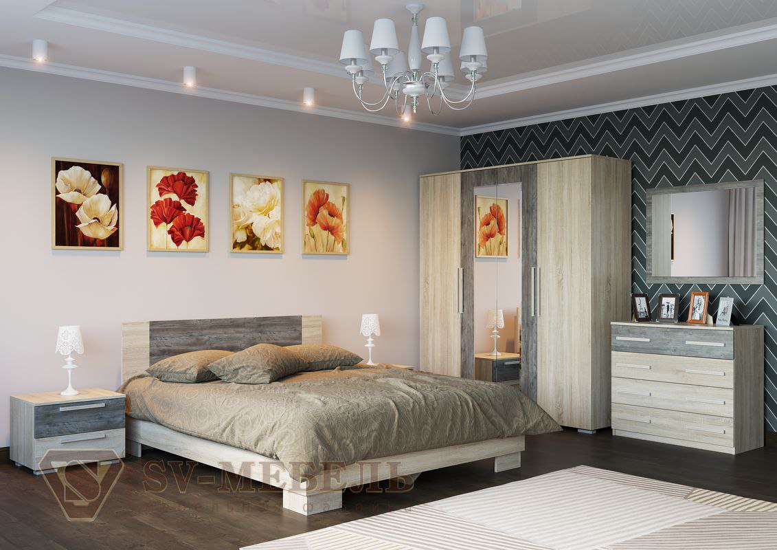 Фото Кровать двуспальная Лагуна-2 (СМ 160х200) комплектуется настилом от производителя SV-мебель в Бахчисарае по цене 14 900 ₽