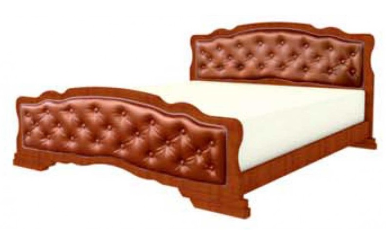 Фото Кровать двуспальная Карина-10 (СМ 140х200) с элементами экокожи, без основания с универсальными царг от производителя Браво-мебель в Бахчисарае по цене 18 720 ₽