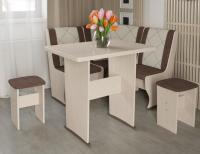 Кухонный уголок-комплект Челси мини (дуб белфорт, кожзам лен коричневый-лен бежевый (ТриЯ) ) в Бахчисарае от производителя 