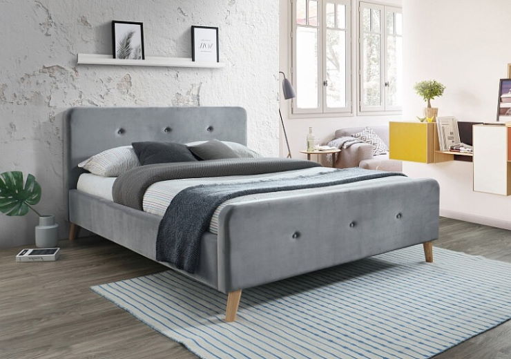 Фото Кровать двуспальная Signal Malmo Velvet (СМ 160х200) c ортопедическим основанием в Бахчисарае по цене 66 980 ₽ от производителя Signal, код товара 2000001700068, 2000001700075 шт Фото Кровать двуспальная Signal Malmo Velvet (СМ 160х200) c ортопедическим основанием от производителя Signal в Бахчисарае по цене 66 980 ₽