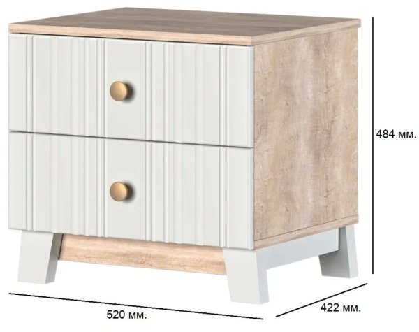 Фото Тумба прикроватная Ланзетти от производителя Браво-мебель в Бахчисарае по цене 7 310 ₽