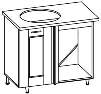 Кухня Селена К-78 стол-мойка угловая 1000 левая (текстиль, карпатская ель,(Глория (Ставрополь Мебель))) в Бахчисарае от производителя 