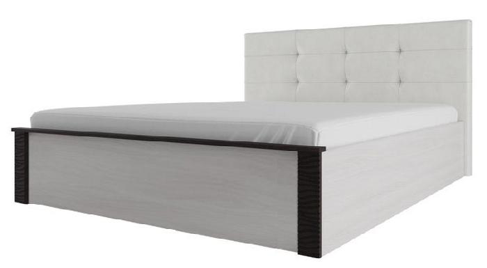 Кровать двуспальная Гамма-20 с мягким изголовьем (СМ 180х200) без основания ( 180х200 , ЛДСП/МДФ , ясень анкор светлый/венге , без подъемного мех. , без ящиков , без матраса (SV-мебель) )