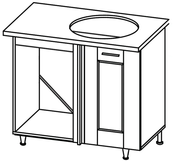 Фото Кухня Селена К-78 стол-мойка угловая 1000 правая от производителя Ставрополь Мебель в Бахчисарае по цене 3 630 ₽