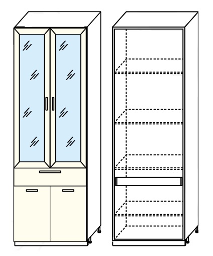 Фото Кухня Диана-4 (ЛДСП) шкаф 800 (ШП-2) от производителя Фант-мебель в Бахчисарае по цене 11 530 ₽
