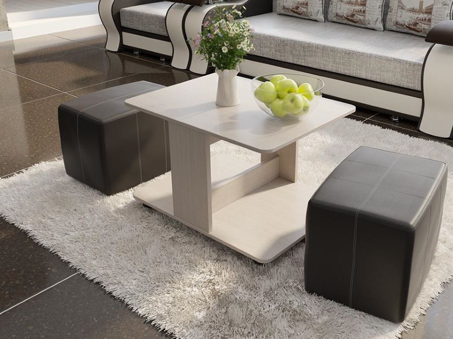 Фото Стол журнальный Капри с пуфиками от производителя ТриЯ в Бахчисарае по цене 9&nbsp;160 ₽