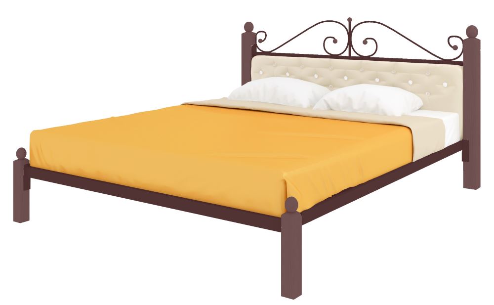 Фото Кровать двуспальная Диана Lux мягкая (СМ 160х190) трубка металл от производителя Милсон в Бахчисарае по цене 23 340 ₽