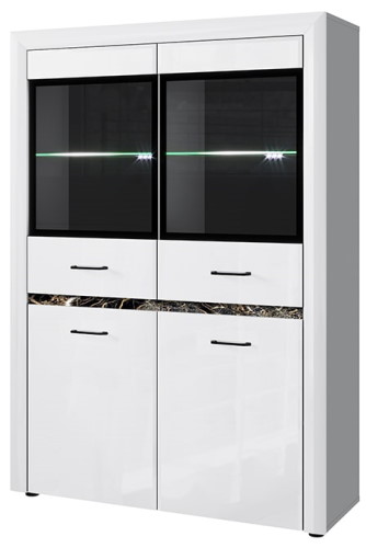 Фото Шкаф с витриной 2V2D ВайтБлек (WhitBlack) от производителя Анрэкс в Бахчисарае по цене 33 870 ₽