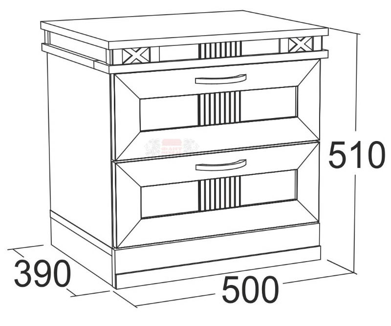 Фото Тумба прикроватная Ольга-18 с 2-мя ящиками от производителя Фант-мебель в Бахчисарае по цене 5 020 ₽