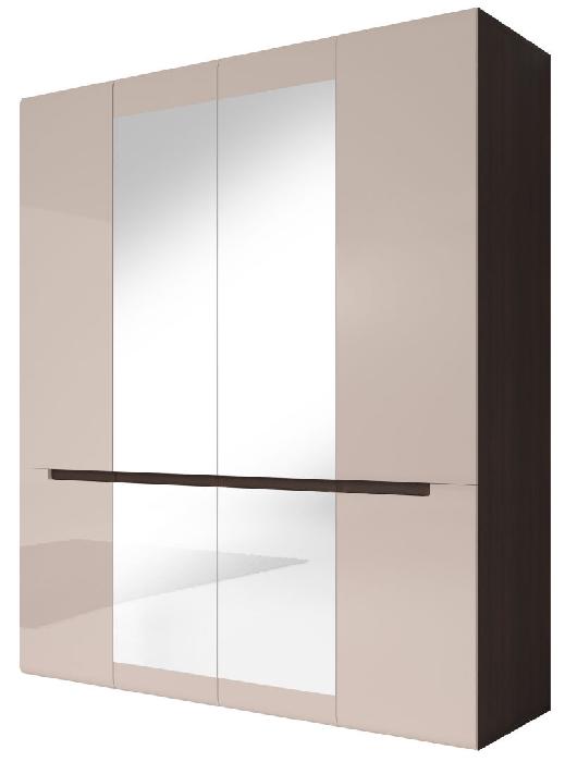 Шкаф-4D typ 20 Hektor (180) четырехдверный (дуб сонома темный ламинат, серый песок глянец,(Helvetia))