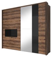 Шкаф-купе-2D typ 19 Indira (2 двери) (Материал дверей:МДФ-стекло-зеркало, цвет дверей:дуб монастери-черное, цвет каркаса:дуб монастери (Helvetia) ) в Бахчисарае от производителя 
