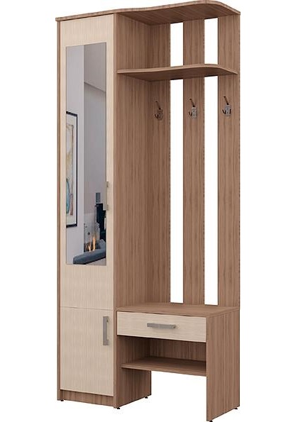 Прихожая ПР-1 (Цвет корпуса:ясень шимо темный, цвет фасада:ясень шимо светлый (Пирамида) )