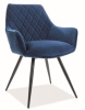Стул Signal Linea ( Обивка стула:ткань, черный матовый, темно-синий (Signal) )